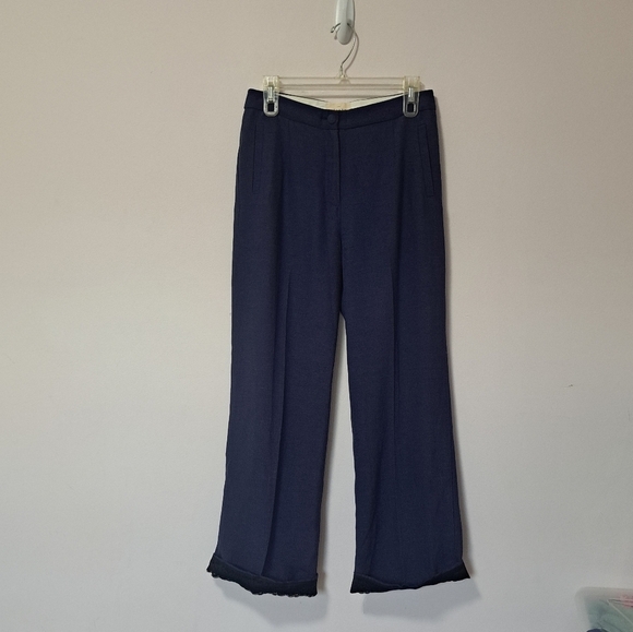 Sezane Linen Blend Trouser Blue 6 - Picture 4 of 8